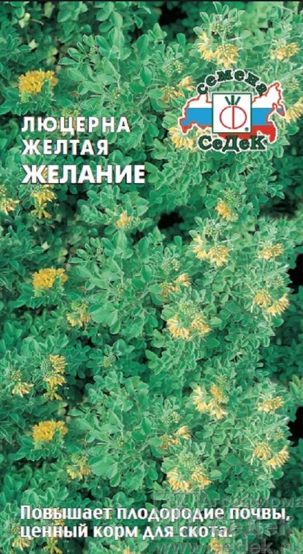 Сидераты, медоносы_Люцерна Желание (жёлтая)_2_г._Седек