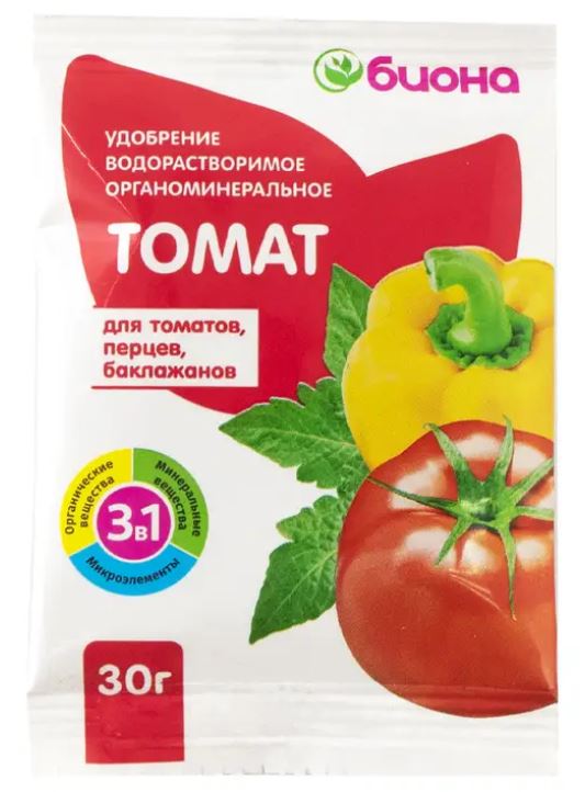 Водорастворимое удобрение  Биона - Томат-Перец, 30г,