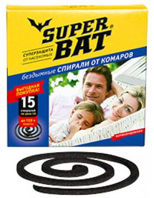 SuperBAT Спирали антикомариные ЧЕРНЫЕ (синяя коробка) 10шт 60 шт. /кор.