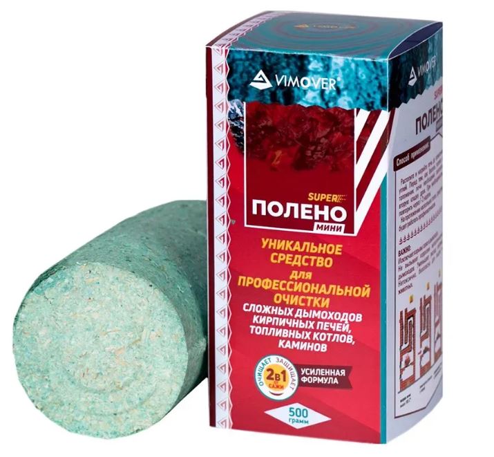 «Весёлый трубочист»  SUPER полено мини 470г чистящее средство для очистки дымоходов от сажи, копоти и смол.