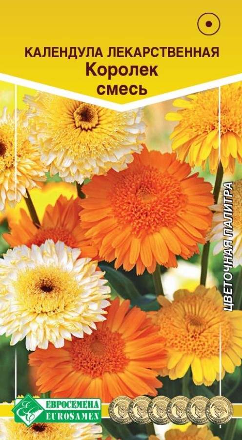 Календула (ноготки)_Королек см (Цветочная Палитра)_0,2_г._ЕВРОСЕМЕНА