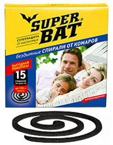 SuperBAT Спирали антикомариные ЧЕРНЫЕ (синяя коробка) 10шт 60 шт. /кор.