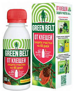 дом и сад Концентрат от клещей для защиты участка, ВРК (фл 100 мл)  GREEN BELT - 48 шт/кор /14601826018281/