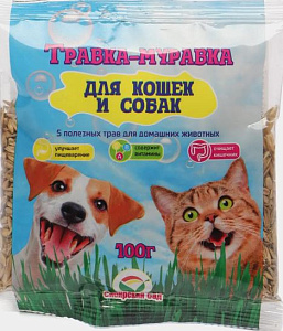 Газонная трава_Трава д/кошек и собак Травка+муравка_100_г._Сибирский Сад