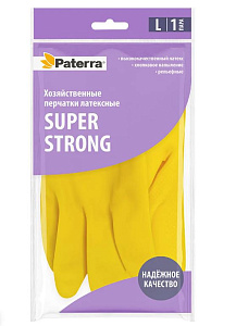 Перчатки хозяйственные, резиновые SUPER STRONG, р-р XL, PATERRA