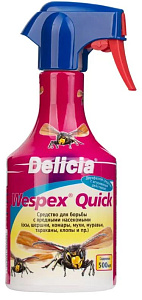 Delicia Wespex-Quick Профессиональное распылит. средство от жалящих насекомых (ос, шершней, пчел, шмелей, оводов, мух, комаров и пр.) 500мл, арт.1305/2610-160