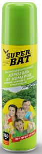SuperBAT Аэрозоль репеллент от комаров и клещей 150мл 24шт/кор
