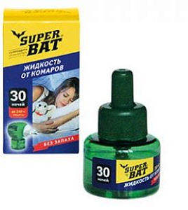 SuperBAT Жидкость от комаров средство инсектицидное флакон 30 ночей 30мл 24 шт/кор.