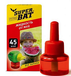SuperBAT Жидкость фумигационная от мух и комаров флакон 45 дней 30 мл 24 шт./кор.